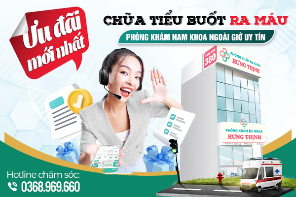 [Ưu đãi mới nhất] Chữa tiểu buốt ra máu tại đây - Phòng khám nam khoa ngoài giờ uy tín